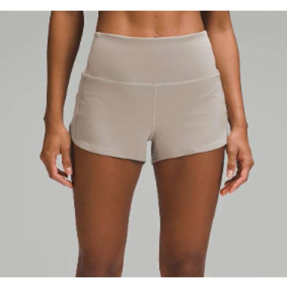 Lululemon Speed Up High-Rise Lined Short 2.5” Riverstone Size 4 NWOT - Picture 2 of 9